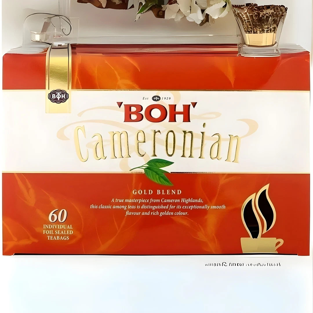 BOH Plantation Cameronian Gold Blend Tea 60 teabags Foil Sealed Malaysia Cameron