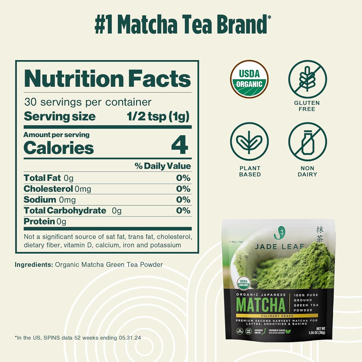 Jade Leaf Matcha Organic Culinary Grade Matcha Powder – Japanese Green tea for B