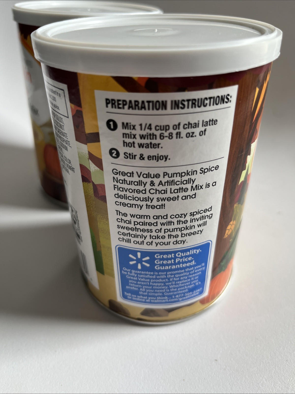 2 Great Value Pumpkin Spice Chai Latte Mix 10oz – Limited edition