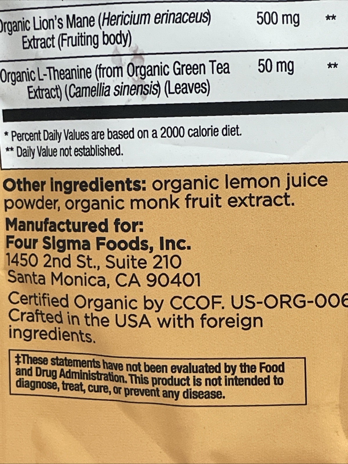 Four Sigmatic Think Organic Black Tea Lemon 6 Pack Lions Mane Focus Energy