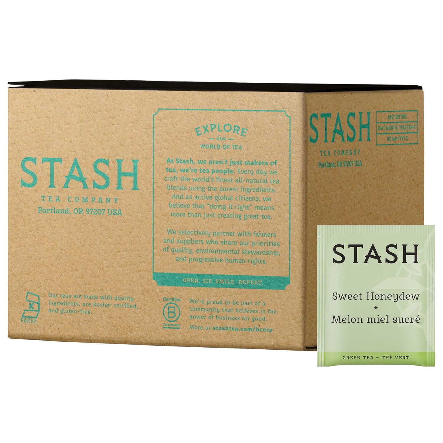 Tea Pomegranate Raspberry Green Tea, Box of 100 Tea Bags