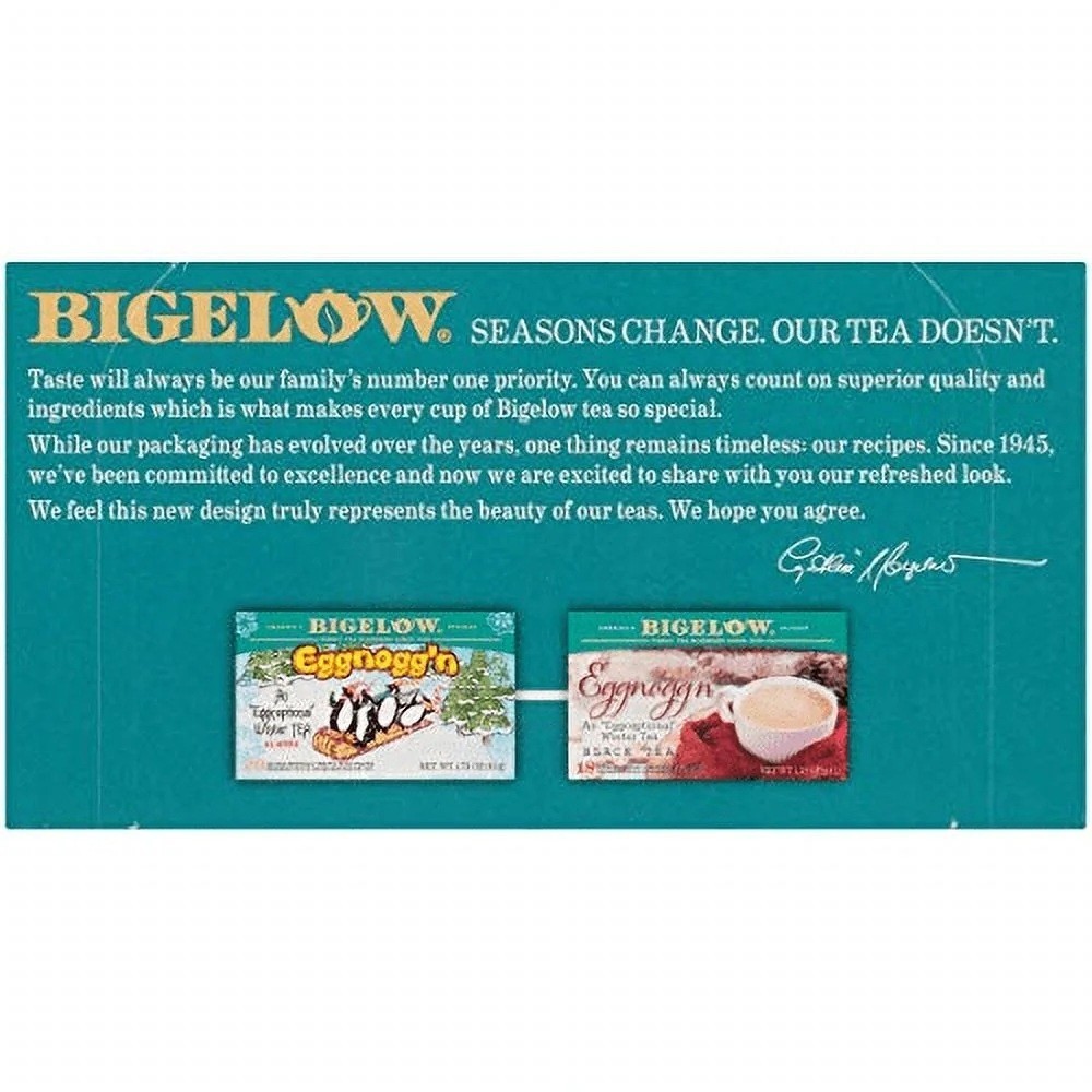 Bigelow Tea Eggnogg ‘n Black Caffeinated 18 Individual Bags 2 Box Eggnog Winter