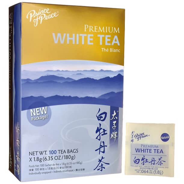 Prince of Peace Premium White Tea Peony Handpicked 100 Count Pack of 2