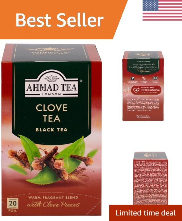 20 Natural Caffeinated Teabags – Black Tea with Clove for Heart & Immunity Boost