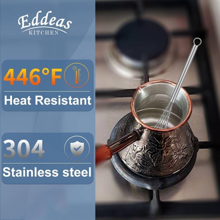 Eddeas Mini whisk, Small Whisk 2 Pieces, 5in and 7in 5+7 inch, Silver 2Pcs