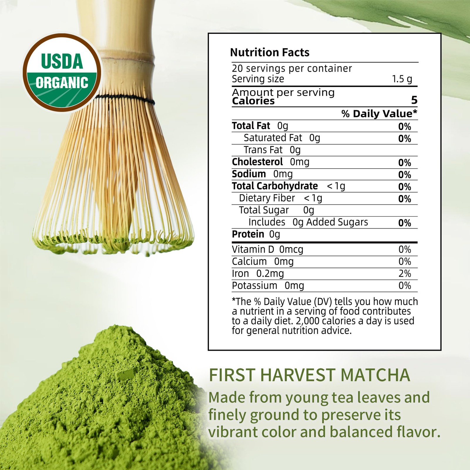 Organic Ceremonial Matcha Powder, First Harvest Ceremonial Grade Matcha, Smoo…