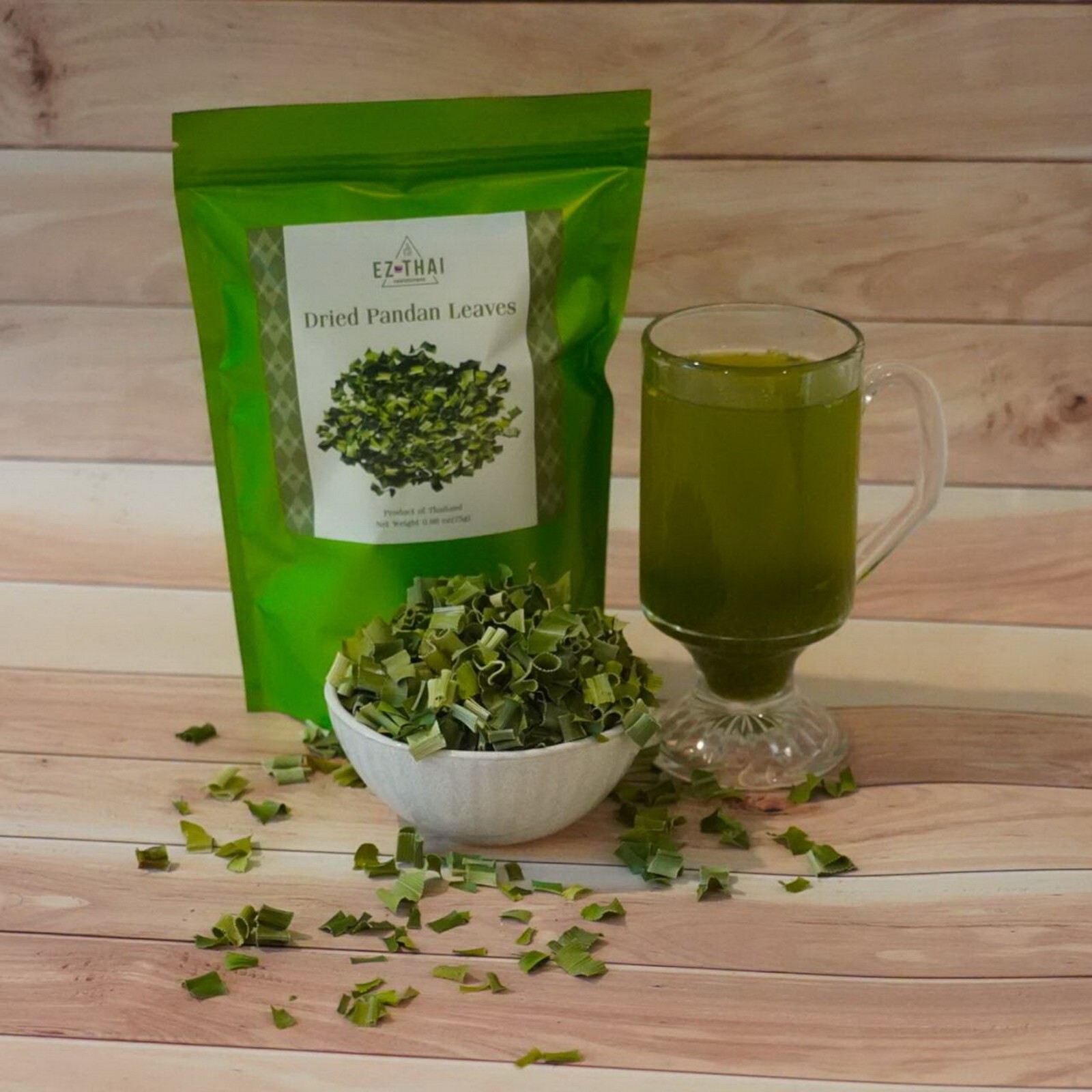 Green Dried Pandan Leaves 1oz Natural Herbal Tea Authentic Thai Flavor and Aroma