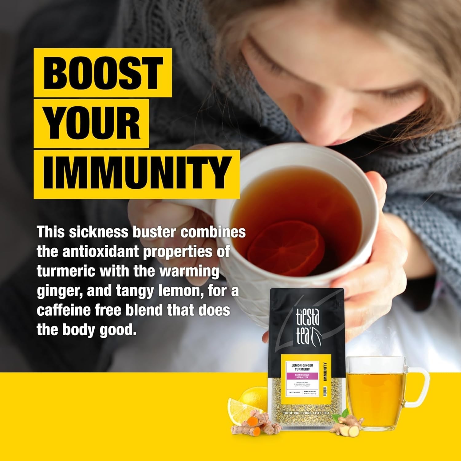 Tiesta Tea – Lemon Ginger Turmeric | Lemon Ginger Herbal Tea | Premium Loose …