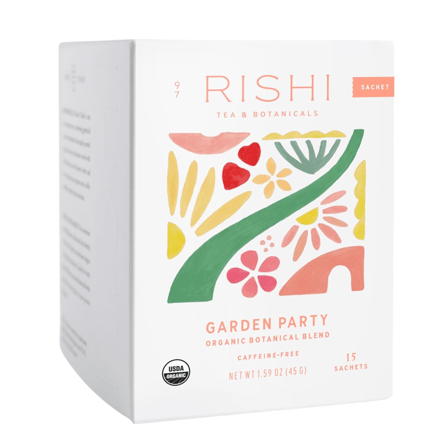 Rishi Tea Garden Party Herbal Tea – Organic, Caffeine Free Sachet Bags, Chamomil