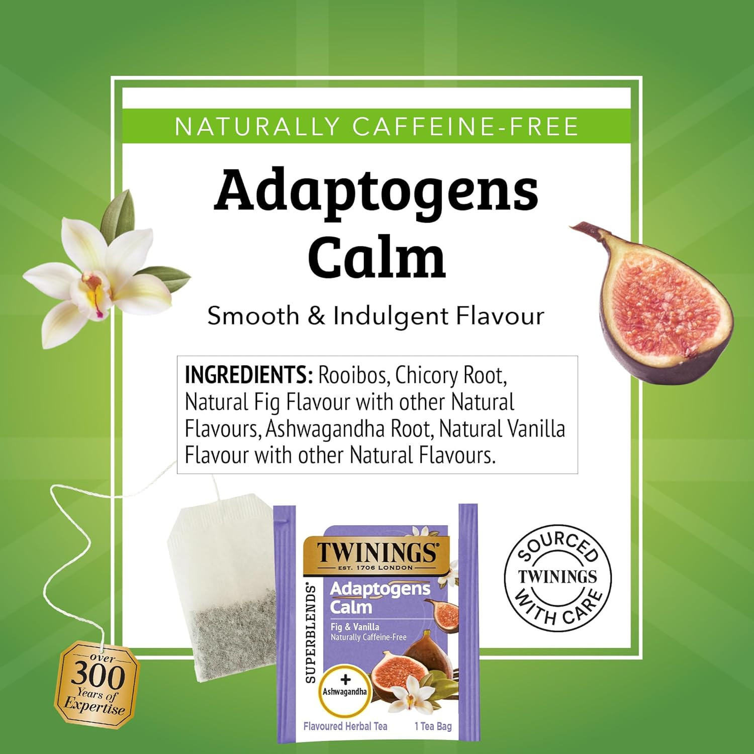 Superblends Adaptogens Calm with Ashwagandha Fig & Vanilla Flavoured Herbal Tea,