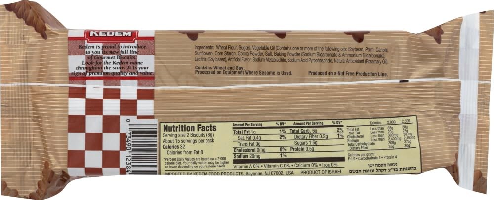 (Pack of 48) Kedem Tea Biscuit Chocolate Cookies Dessert Kosher 4.2 Oz