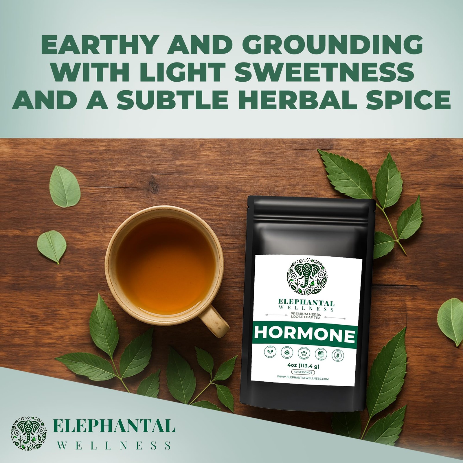 Elephantal Wellness Premium Hormone Herbal Tea | PCOS, Hormonal Balance Mood…