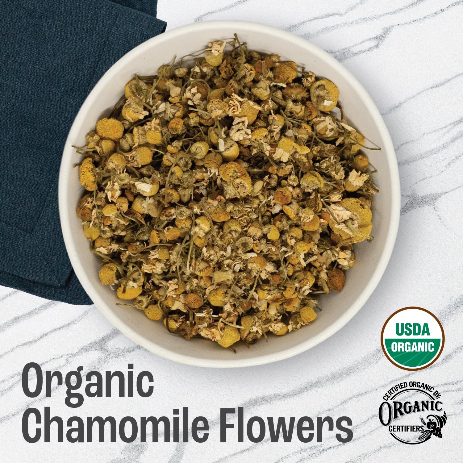 , Organic Chamomile Flowers, Whole Dried Chamomile flower, Loose Leaf tea