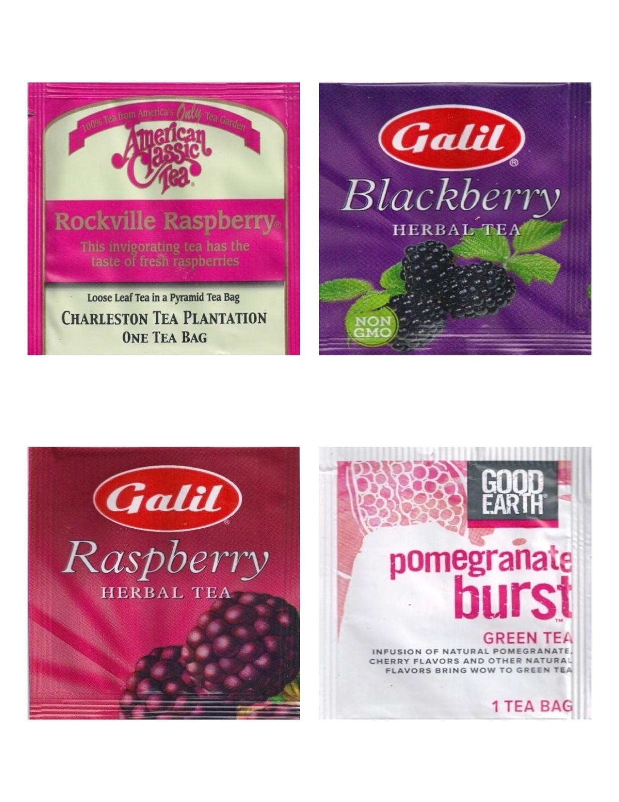 Berries – Summer Fruit Tea Bag Sampler Variety Pack – 24 Single-Serve Varieties