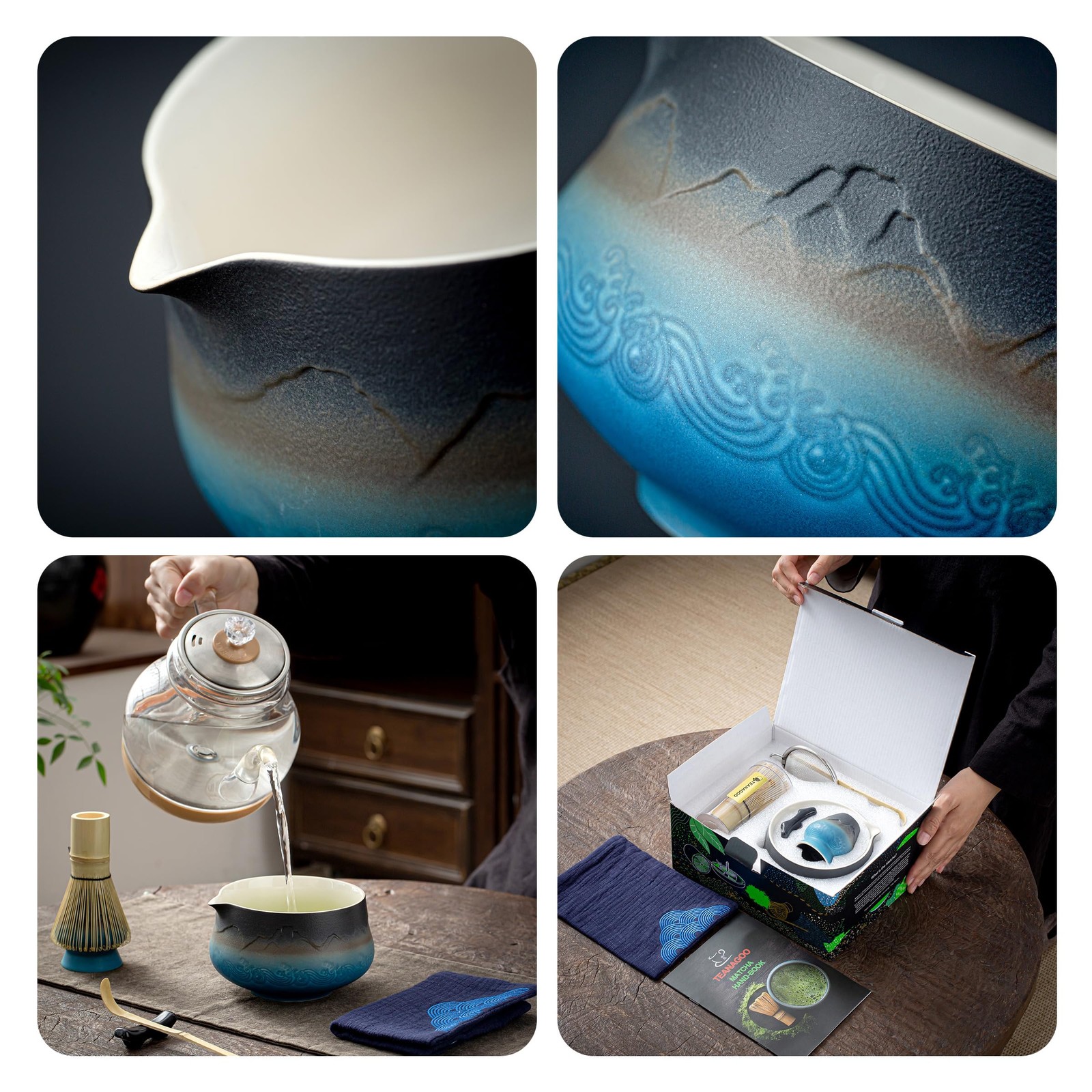 7 Pcs Matcha Whisk Set Ceramic Matcha Kit for Ceremony Tea Set Gift