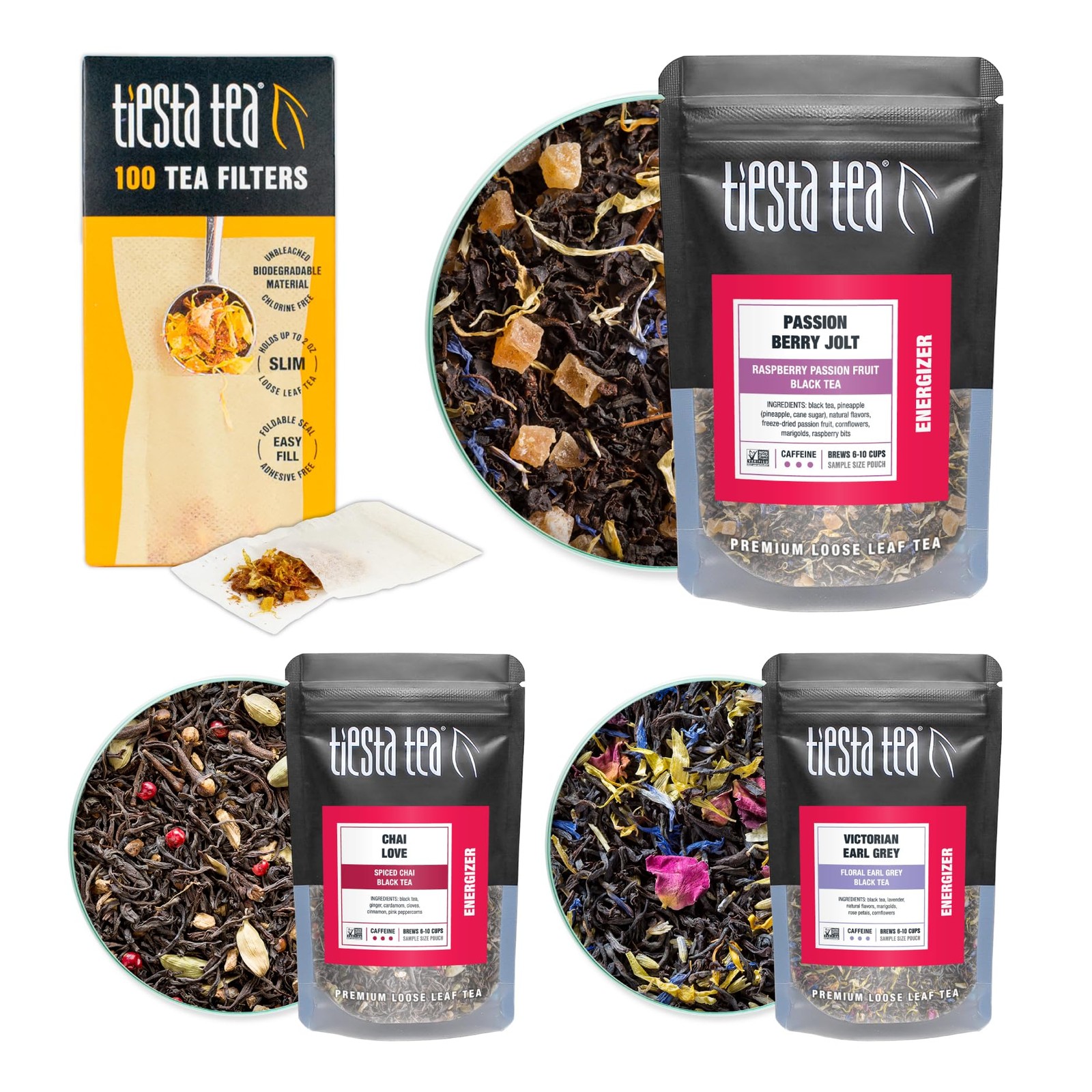 Tiesta Tea – Black Starter Kit, Loose Leaf, Premium 4 Piece Set