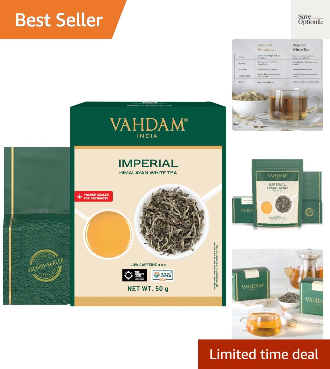 Imperial White Tea Leaves From Himalayas 25 Cups/1.76oz High Elevation Grown,…
