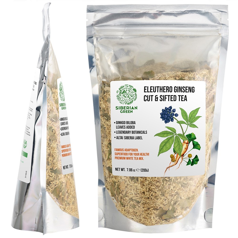 Siberian Ginseng Dried Root Powder 200g (7.06 oz) Eleuthero Tea Cut & Sifted