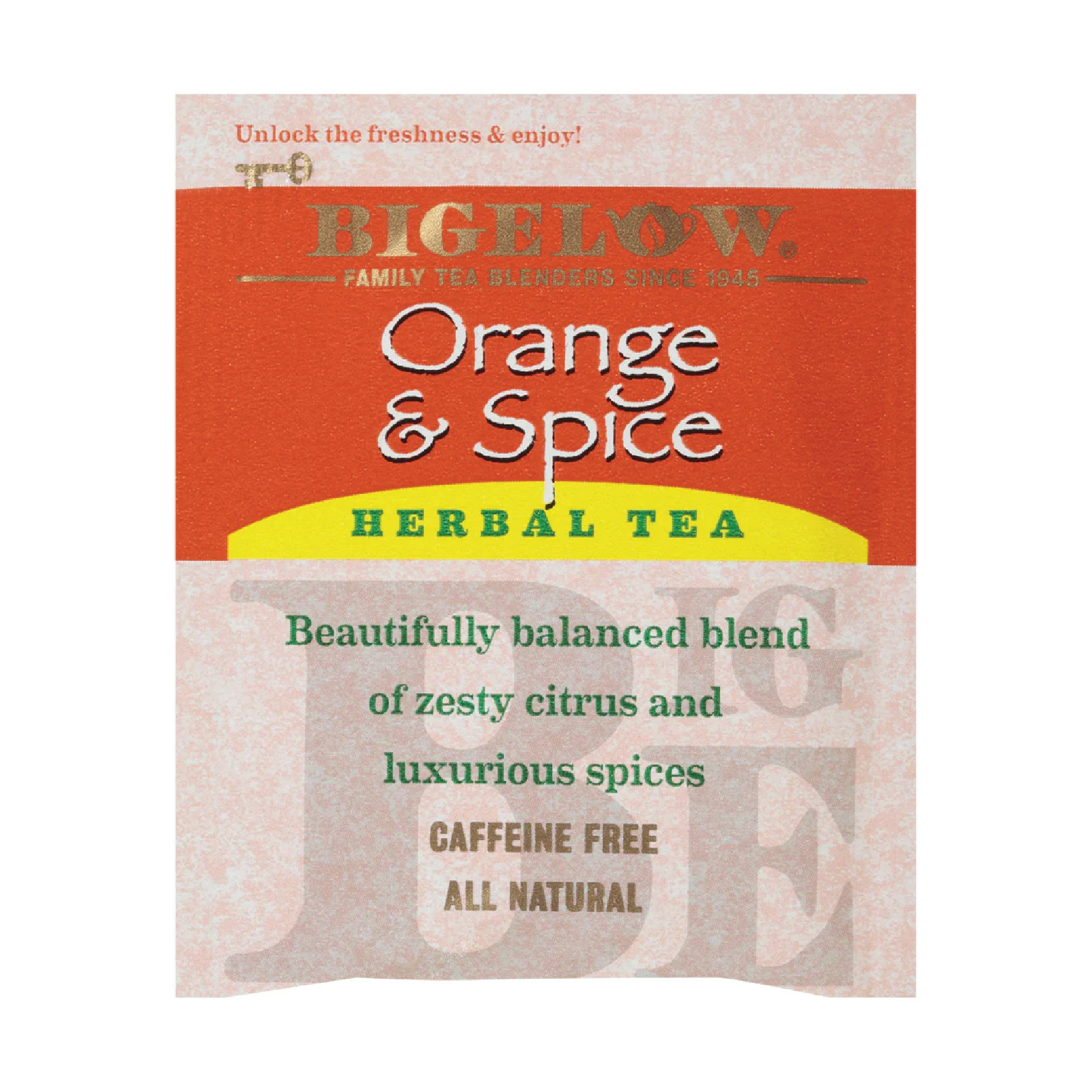 1x Box Bigelow Orange & Spice Herbal Tea | 20 Pouches Per Box | 1.50oz