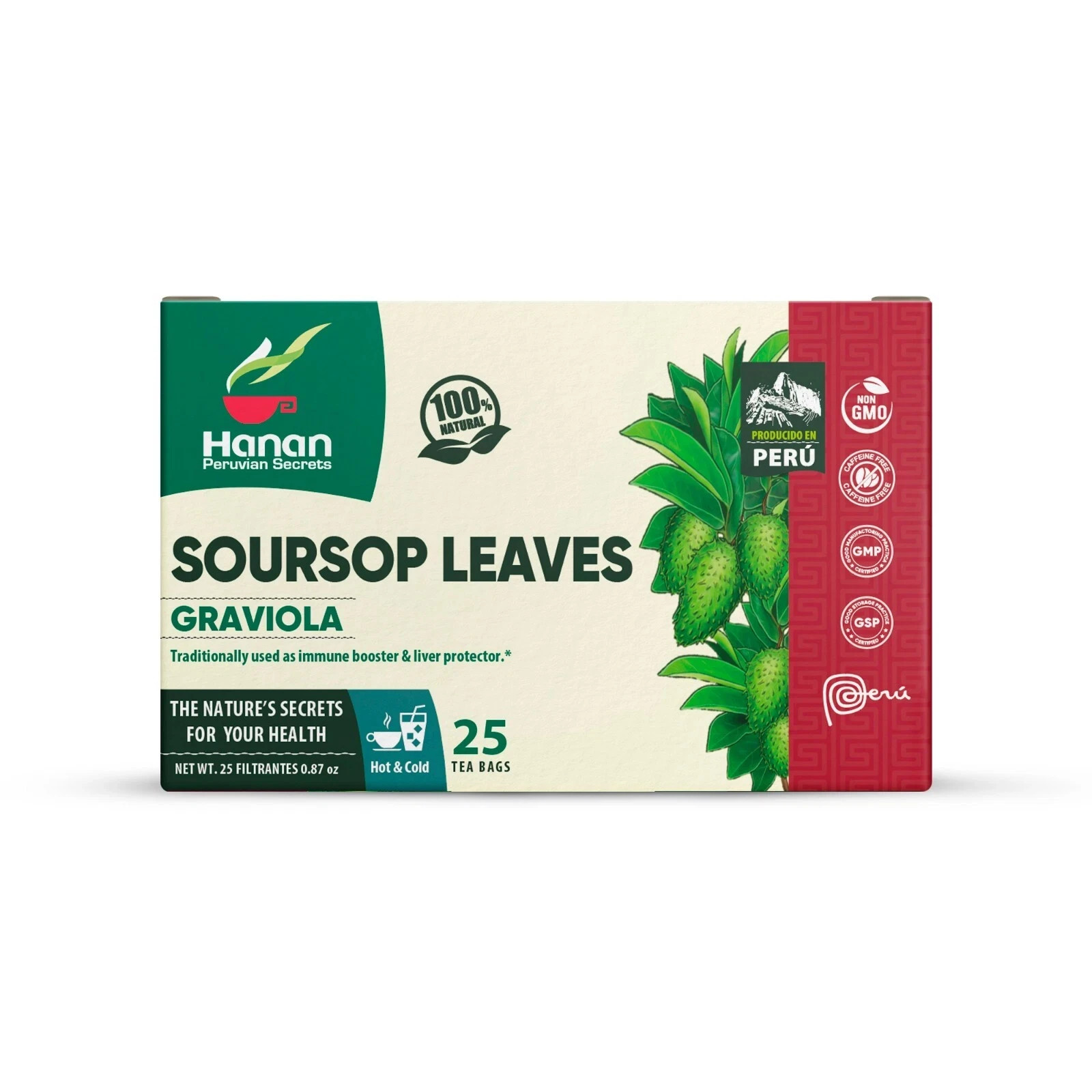 Hojas De Guanabana Graviola Herbal Tea | 100% Natural Soursop Leaves 25 Teabag