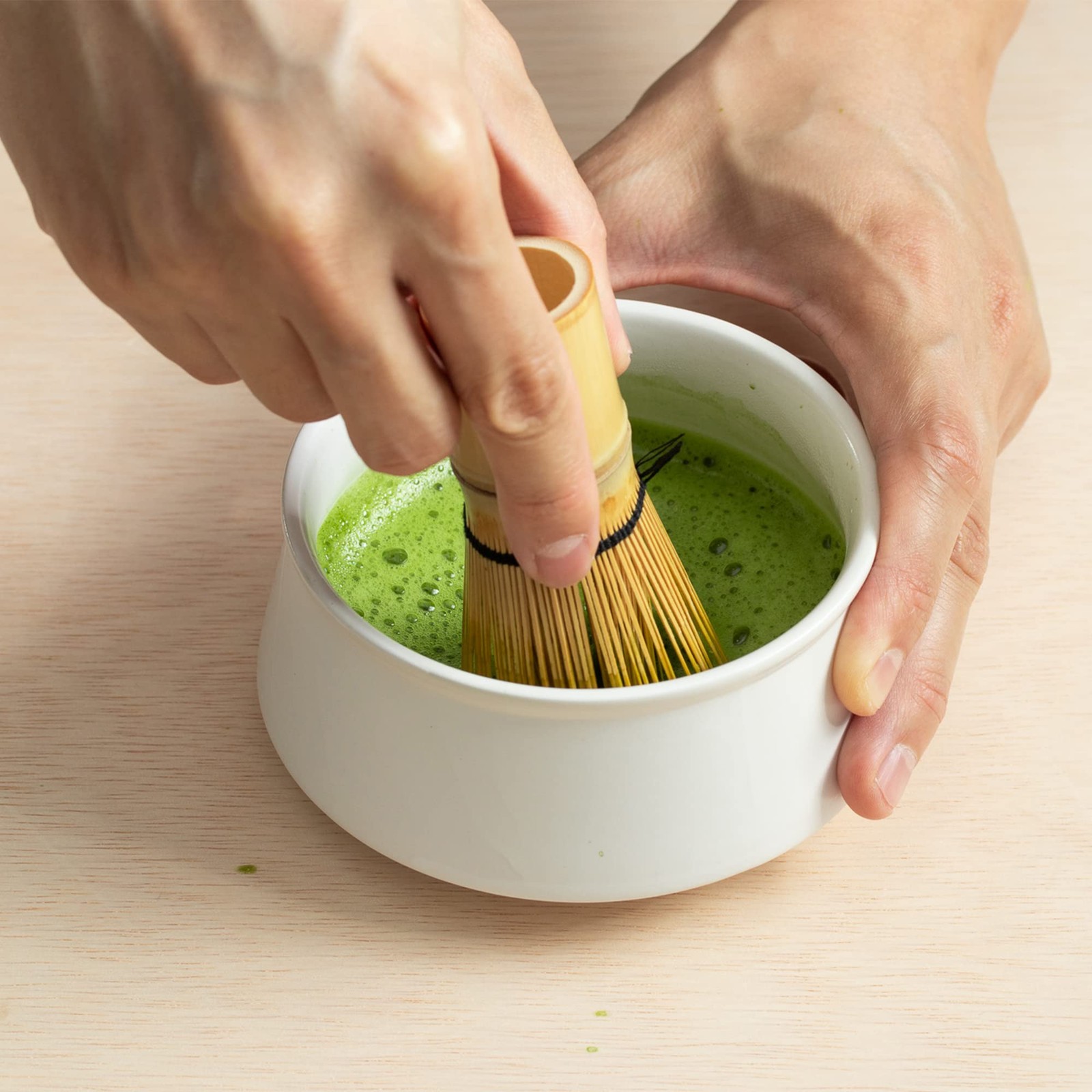 Bamboo Matcha Whisk, Chasen Tea Stirring Tool, Traditional Kit, Beige