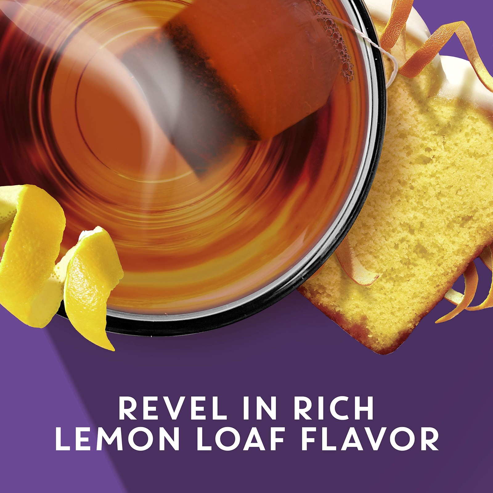TAZO Glazed Lemon Loaf Dessert Delights Herbal Tea Bags, Caffeine Free, 15 Bags
