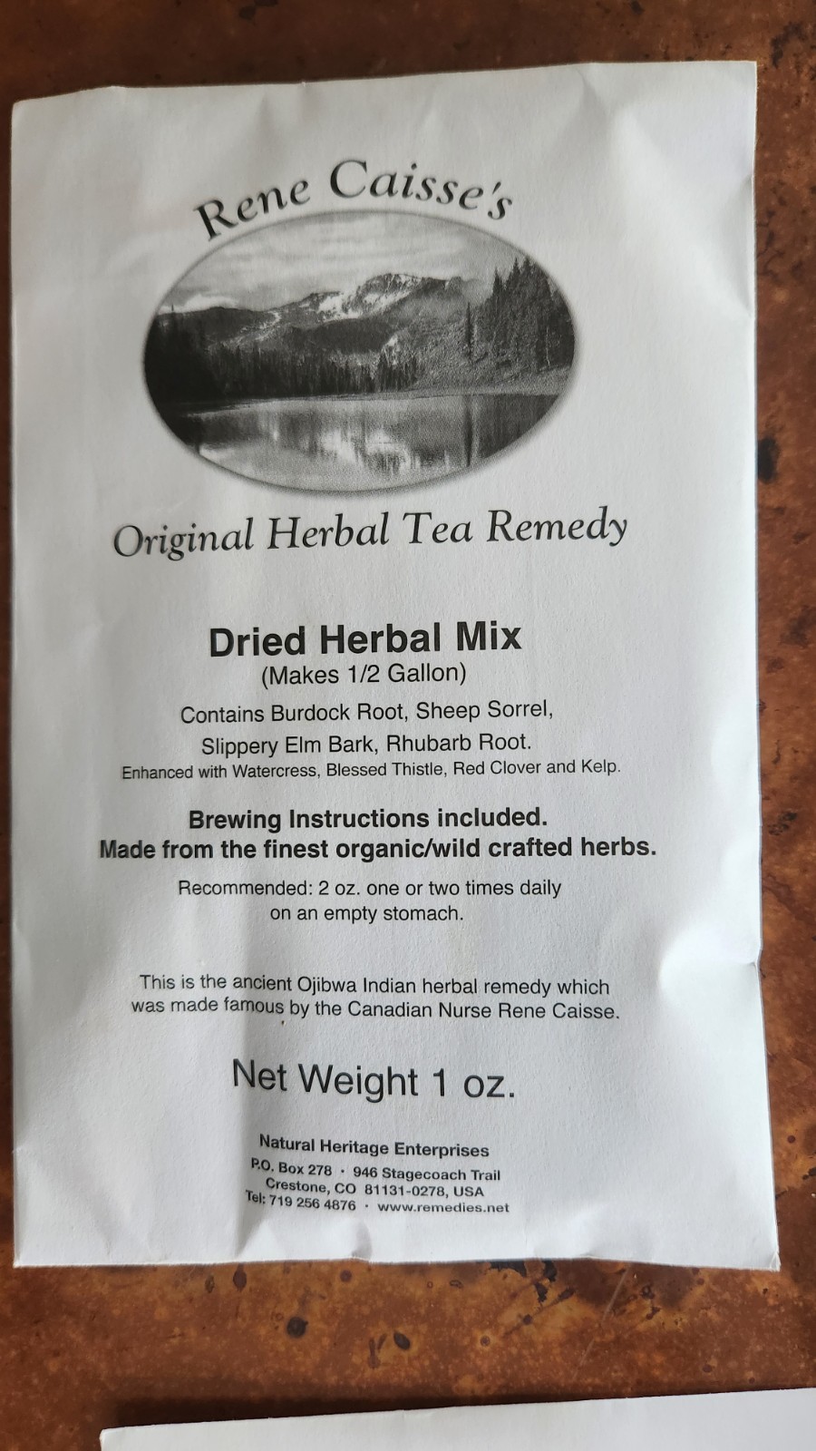 Essiac Herbal Tea ~Original Ojibwa Recipe ~New In package ~Makes 1/2 Gallon