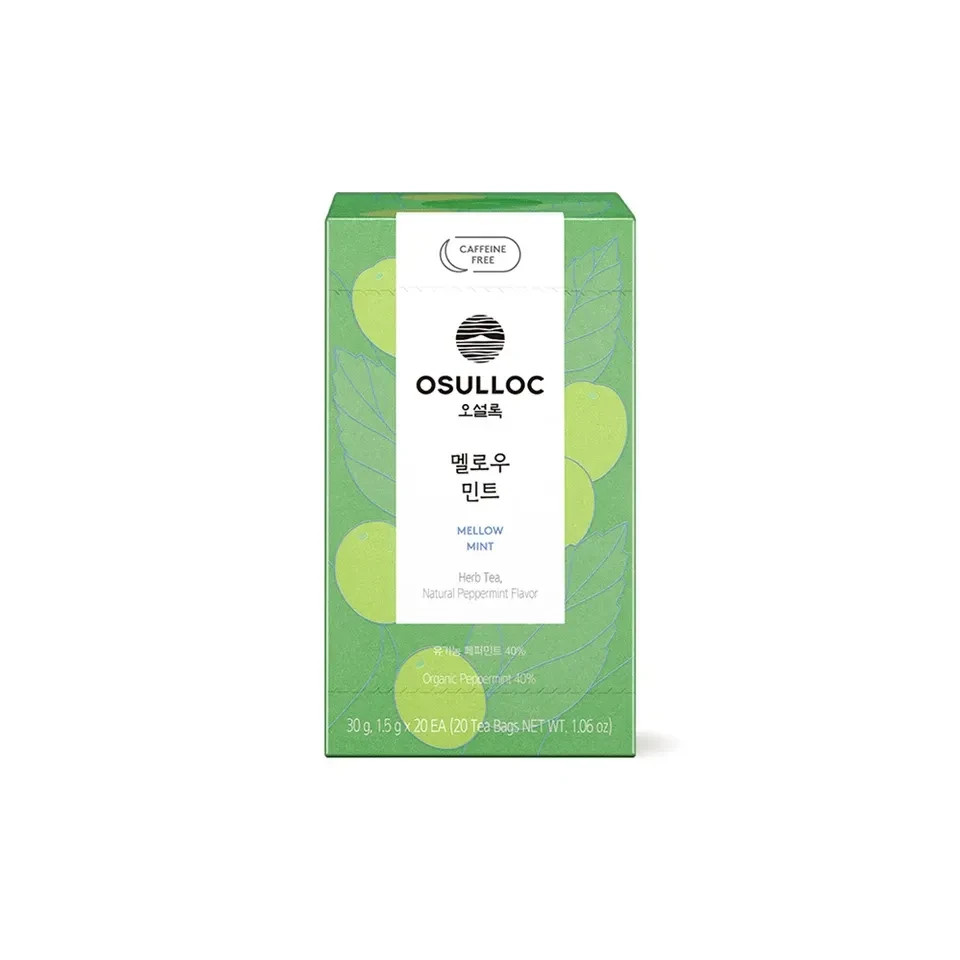 Osulloc Korea Premium Tea Collection 20T Green Black Oolong Herbal Tea Bags