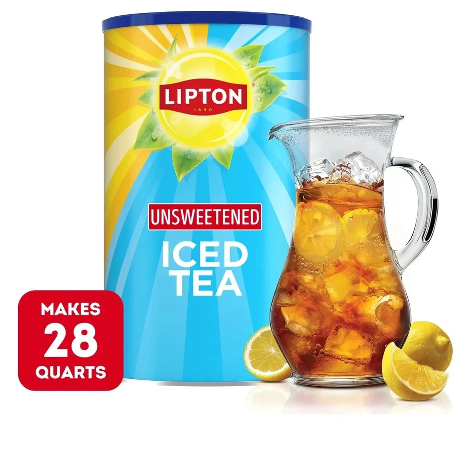Lipton Unsweetened Black Tea Iced Tea Mix, 28 Quarts (Pack of 1)