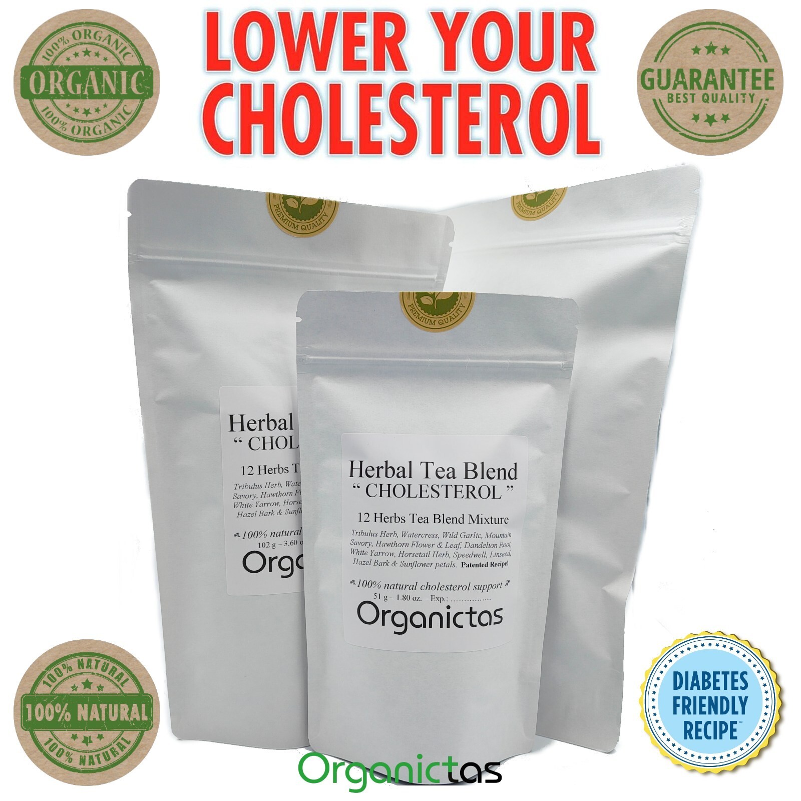 Herbal Tea for High and Bad Cholesterol – 12 organic herbs herbal diet support