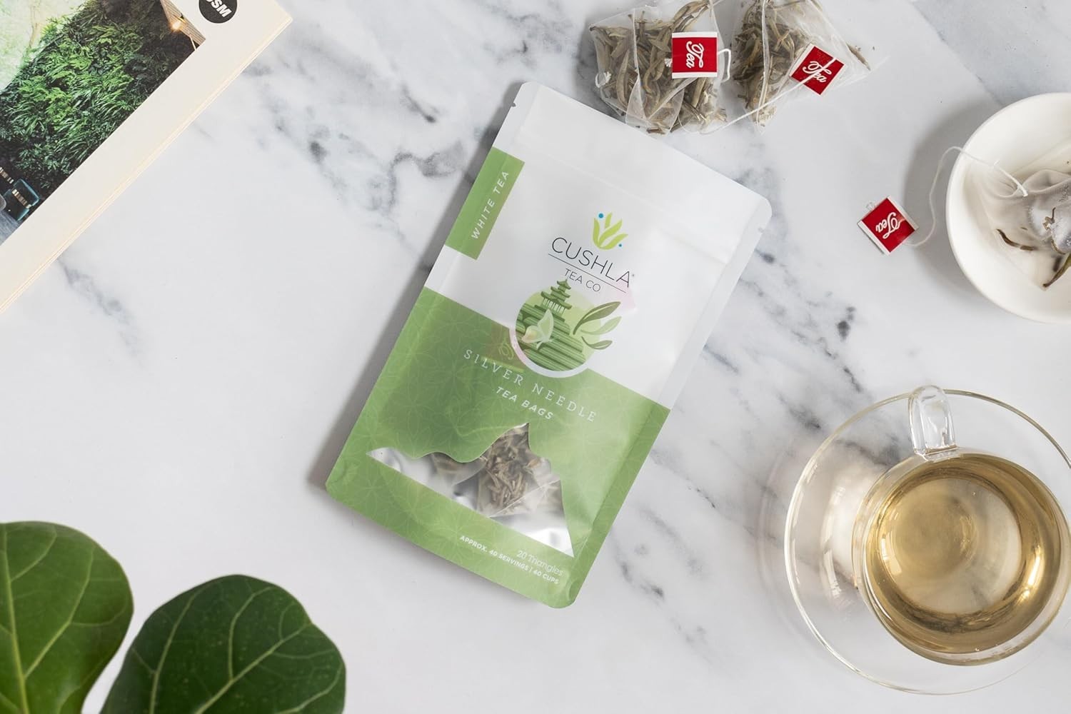 White Silver Needle Tea Bags – Bai Hao Yinzhen Tea Triangles – Silver Tip Tea