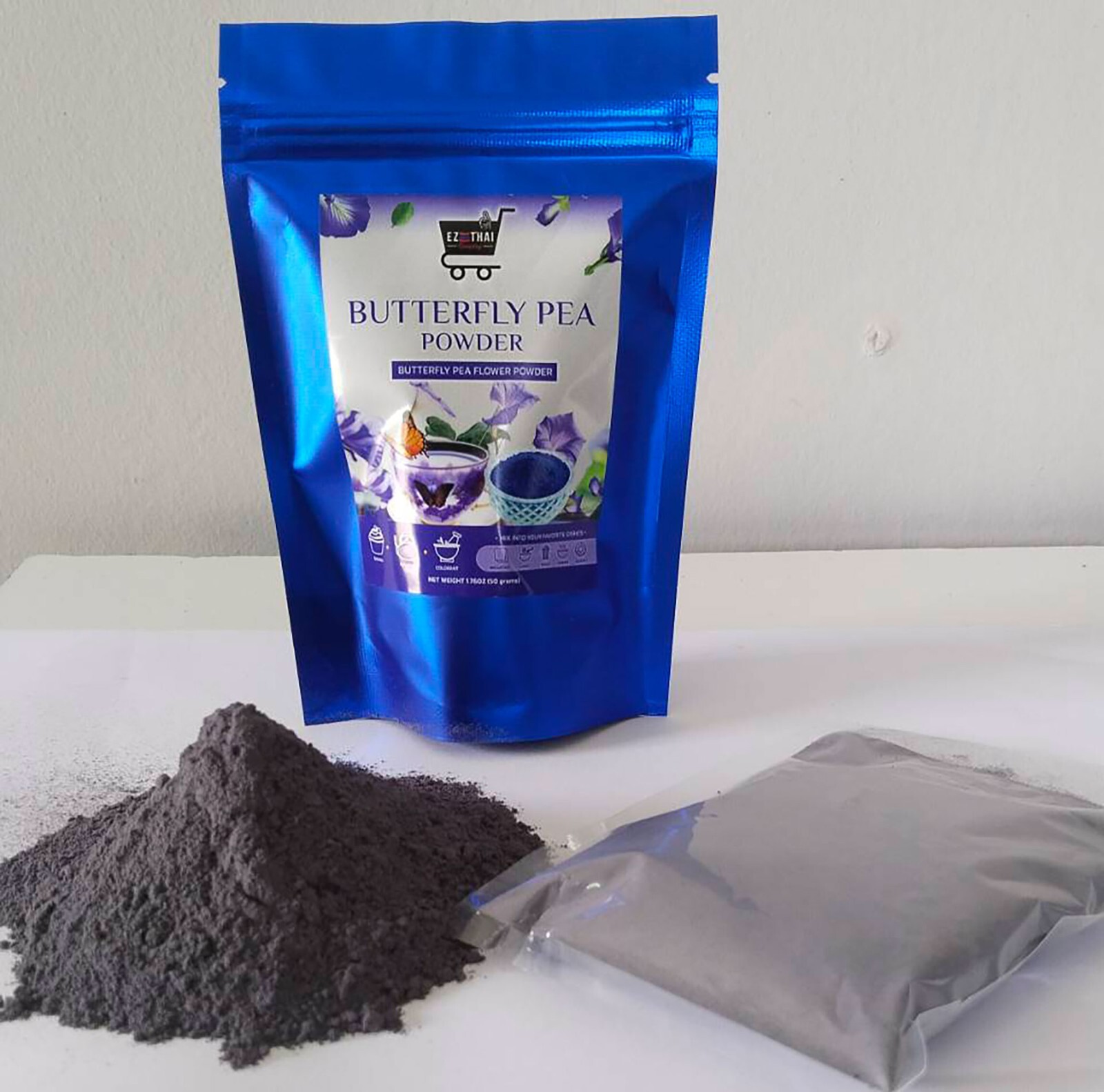 Butterfly Pea Flower Powder 1.76oz (50g) Herbal Tea Vibrant Color Drinks & Food