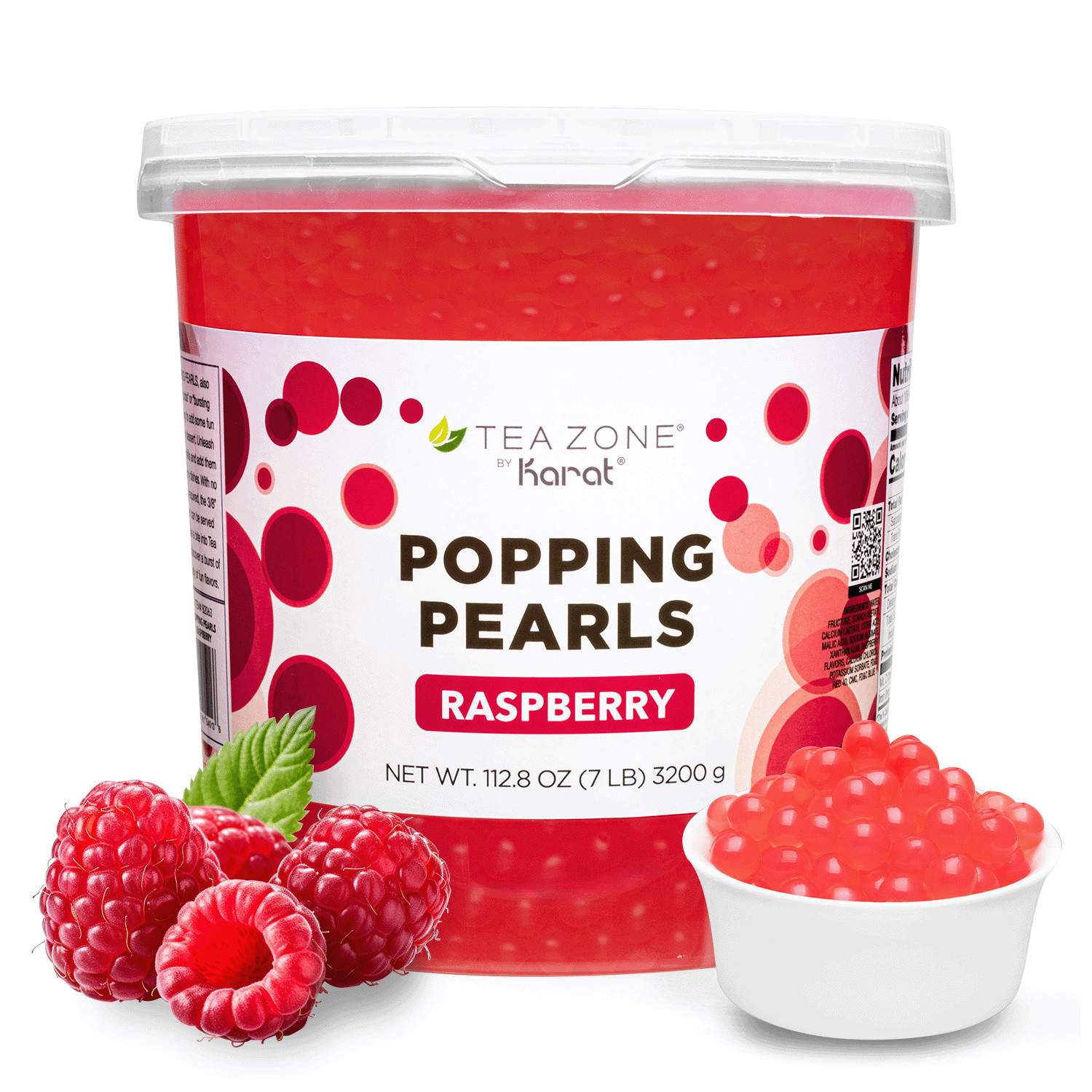 Tea Zone Raspberry Popping Pearls/Popping Boba (B2063, 7lbs) for Boba Tea