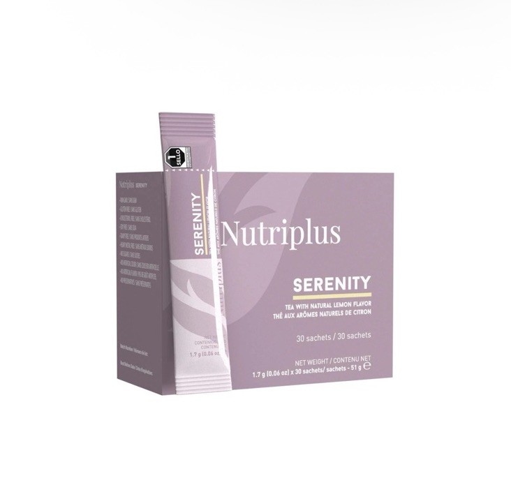 Nutriplus Serenity Herbal Powder Tea Lemon Flavor 30 Sachets Non GMO Gluten Free