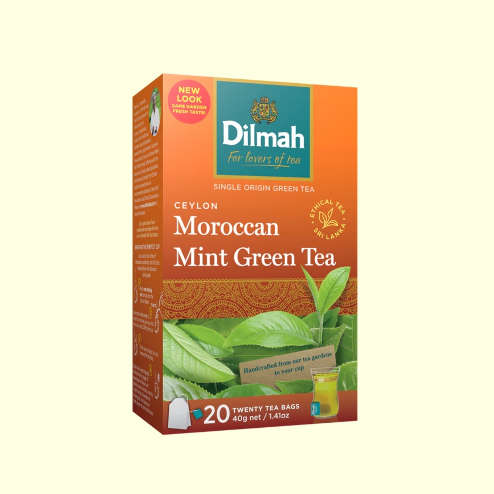 Dilmah Moroccan Mint Green Tea 100 Bags (5x 20) Pure Ceylon Single Origin Bulk