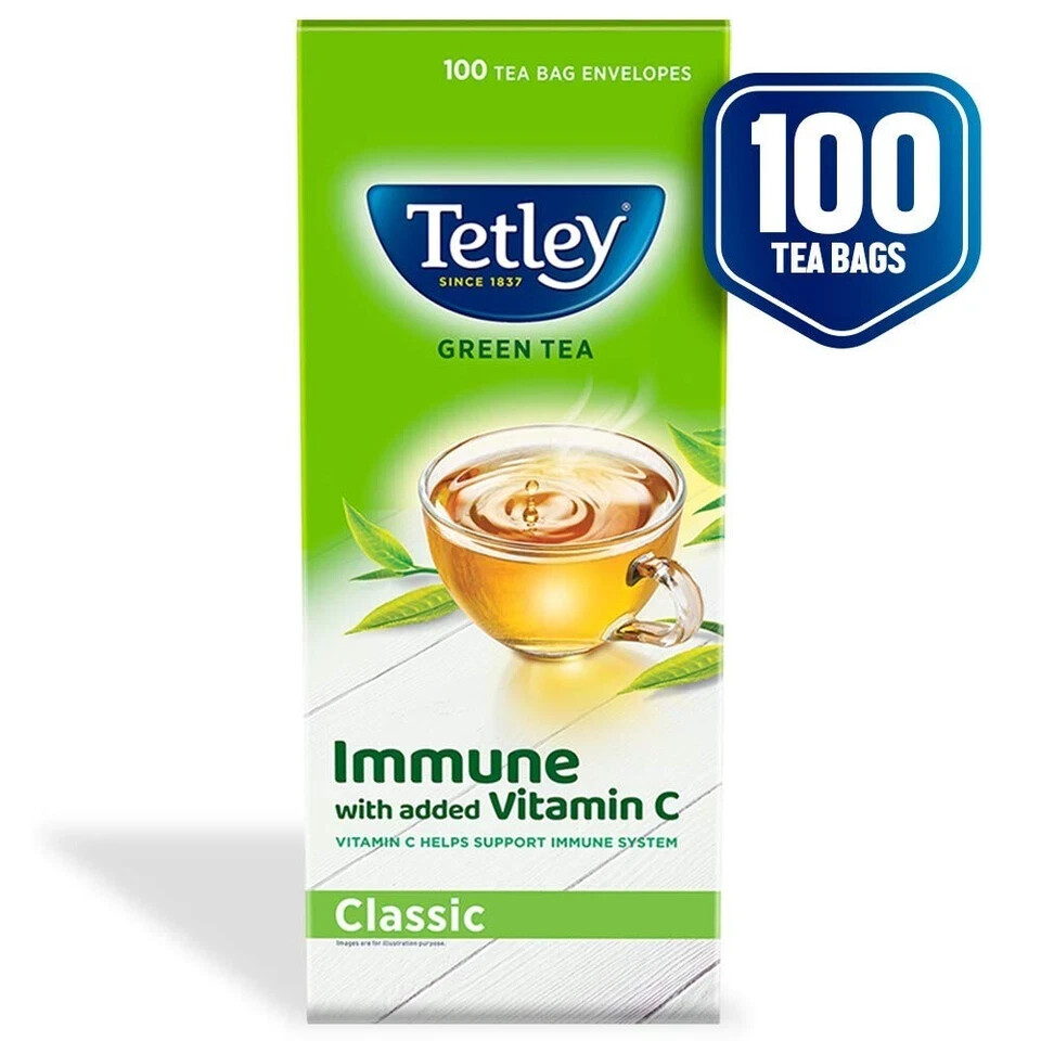 Tetley Green Tea, Regular, 100 Tea Bags Free Shipping World Wide