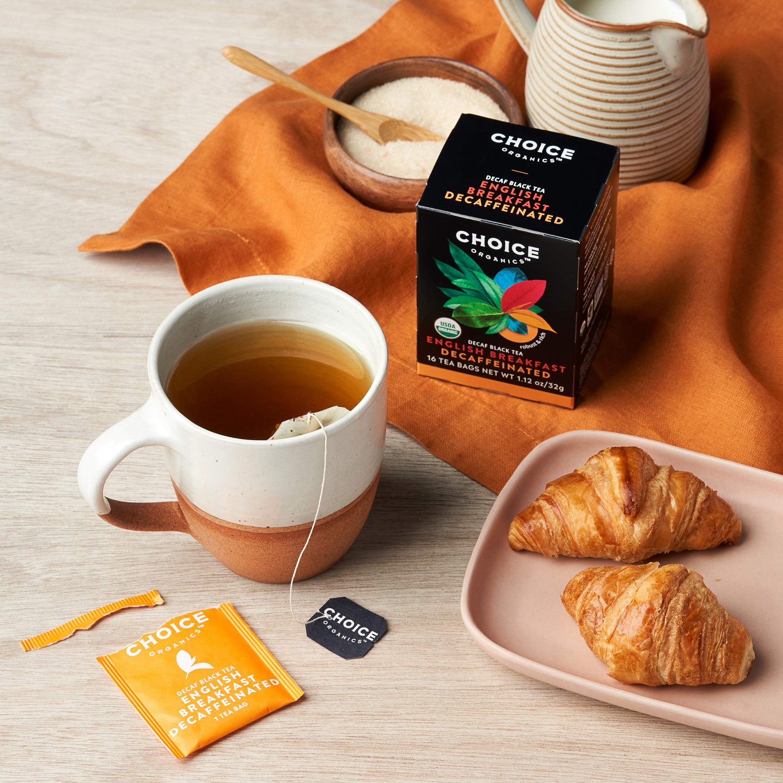 Decaffeinated English Breakfast Tea – Fair Trade – Compostable – 48 Organic B…