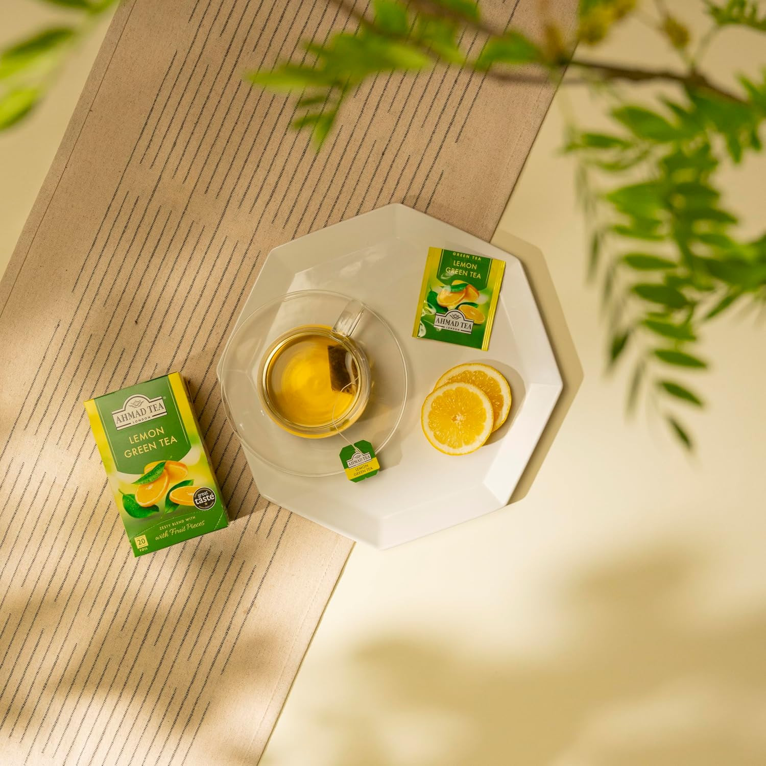 English Teas, “Lemon Green Tea” – Tagged & Aluminium Foil Enveloped Teabags