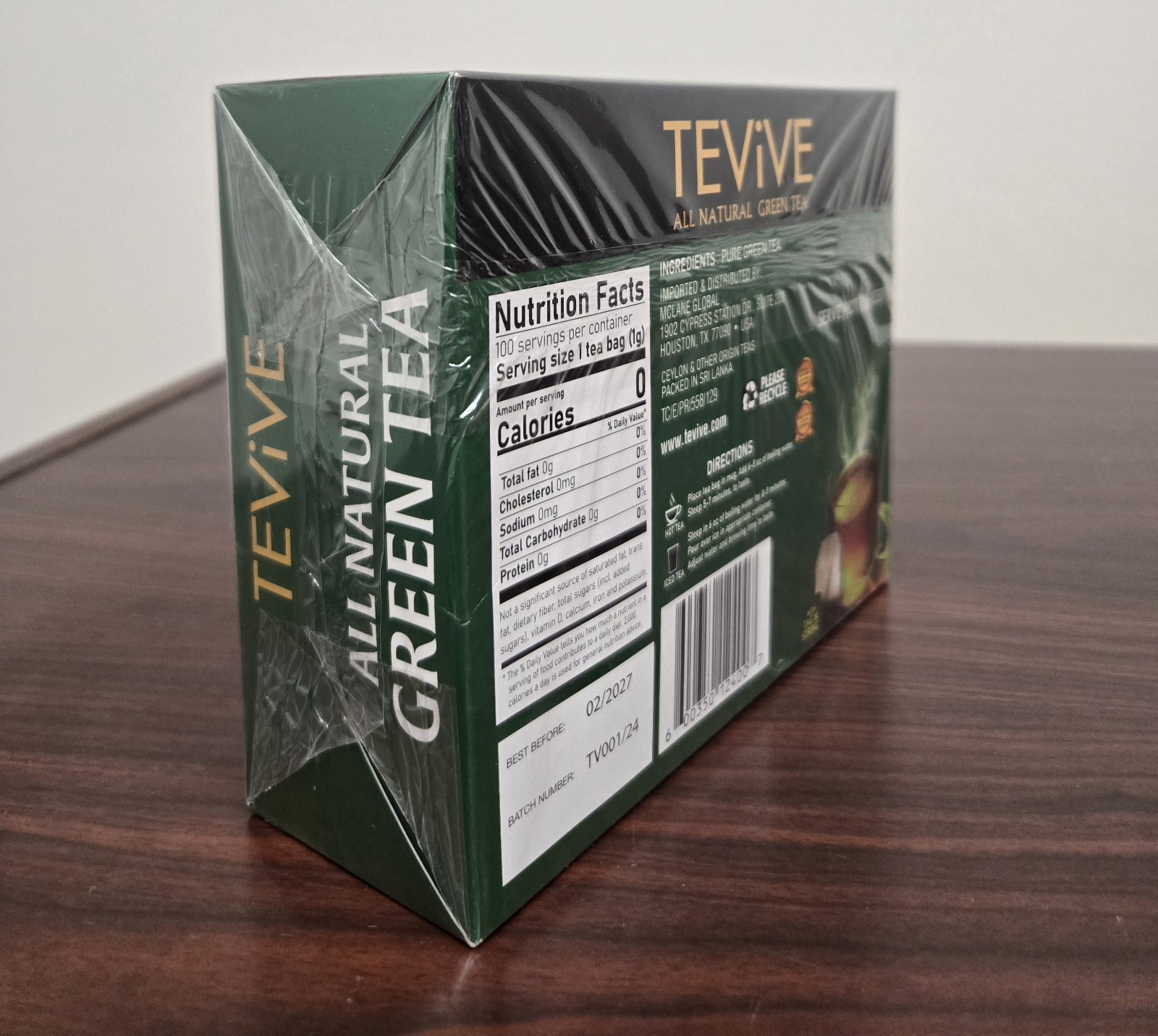 Tevive (2 for $13.99) All Natural Green Tea 200 Tea Bags