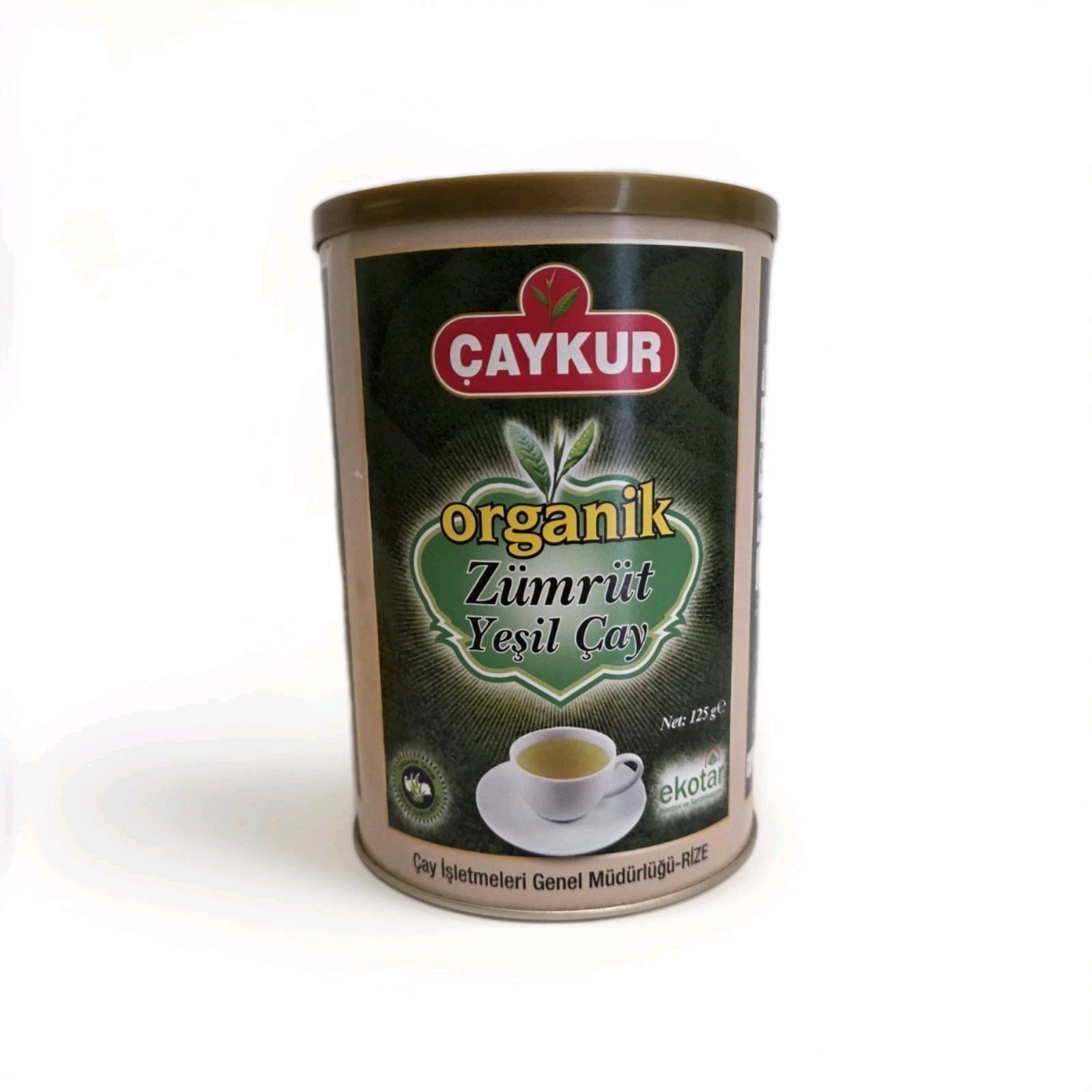 Caykur Organic Green Tea Zümrüt Yeşil Çay , 125g/4.4oz ekotar Exp:07/2026