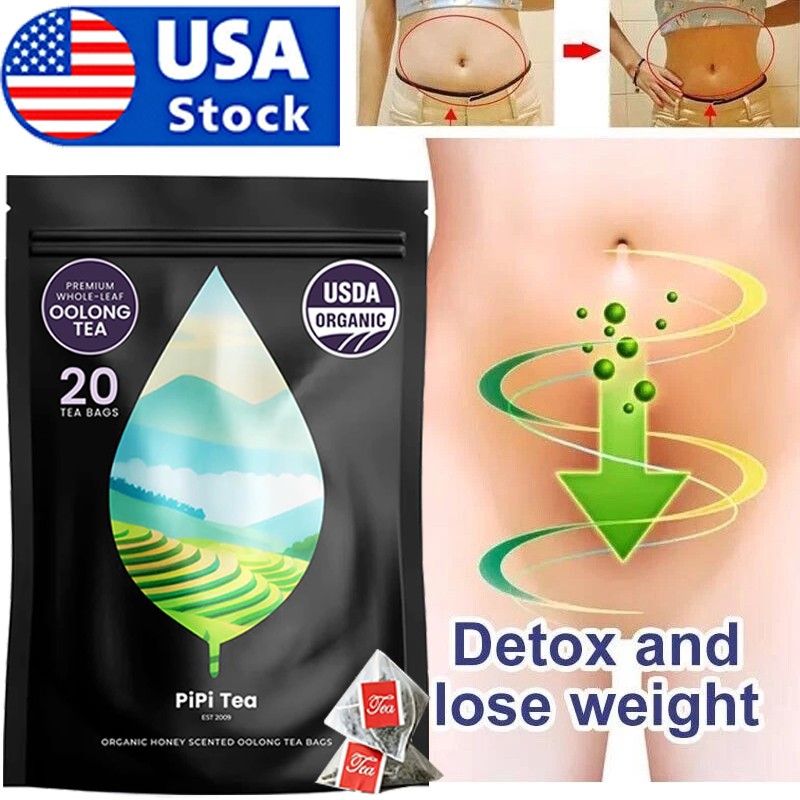 PiPi Tea Organic Oolong Tea Bags – Whole Leaf, 20 Bags (4g Each) – Cortisol & Ca