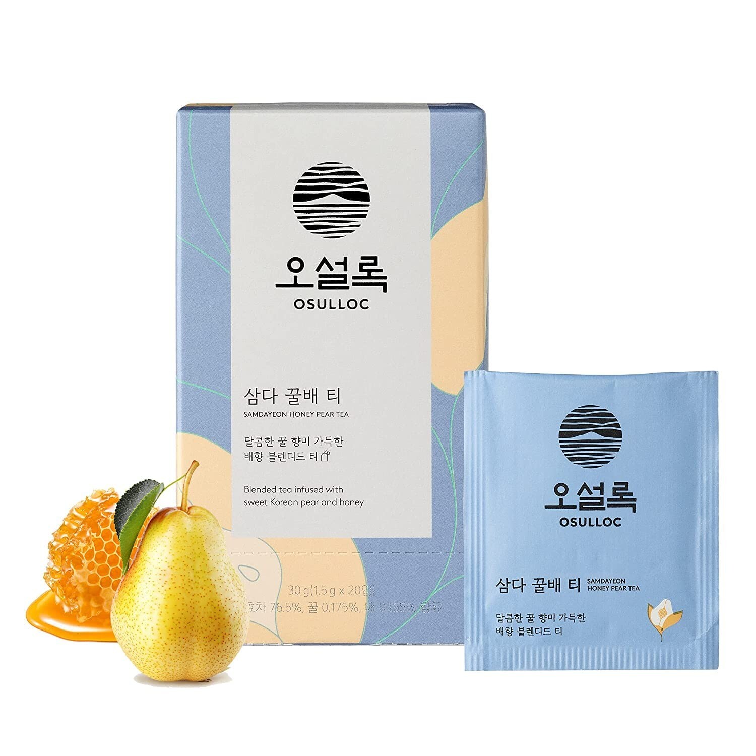 OSULLOC Honey Pear Tea Premium Organic Blended Tea from Jeju 20 tea bags