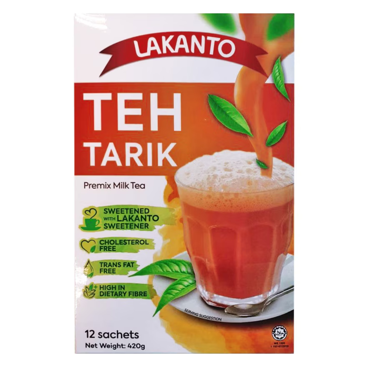 LAKANTO Premix milk Tea ( Teh Tarik ) 12 Sachet 420Grams Include Shipping