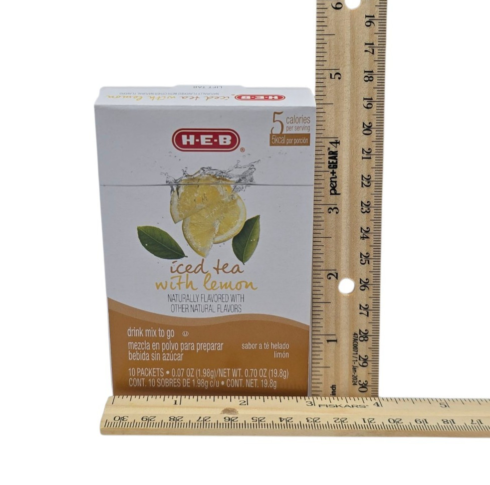 H-E-B To Go Iced Tea With Lemon Drink Mix, 10 ct, B.B. JULY 2027