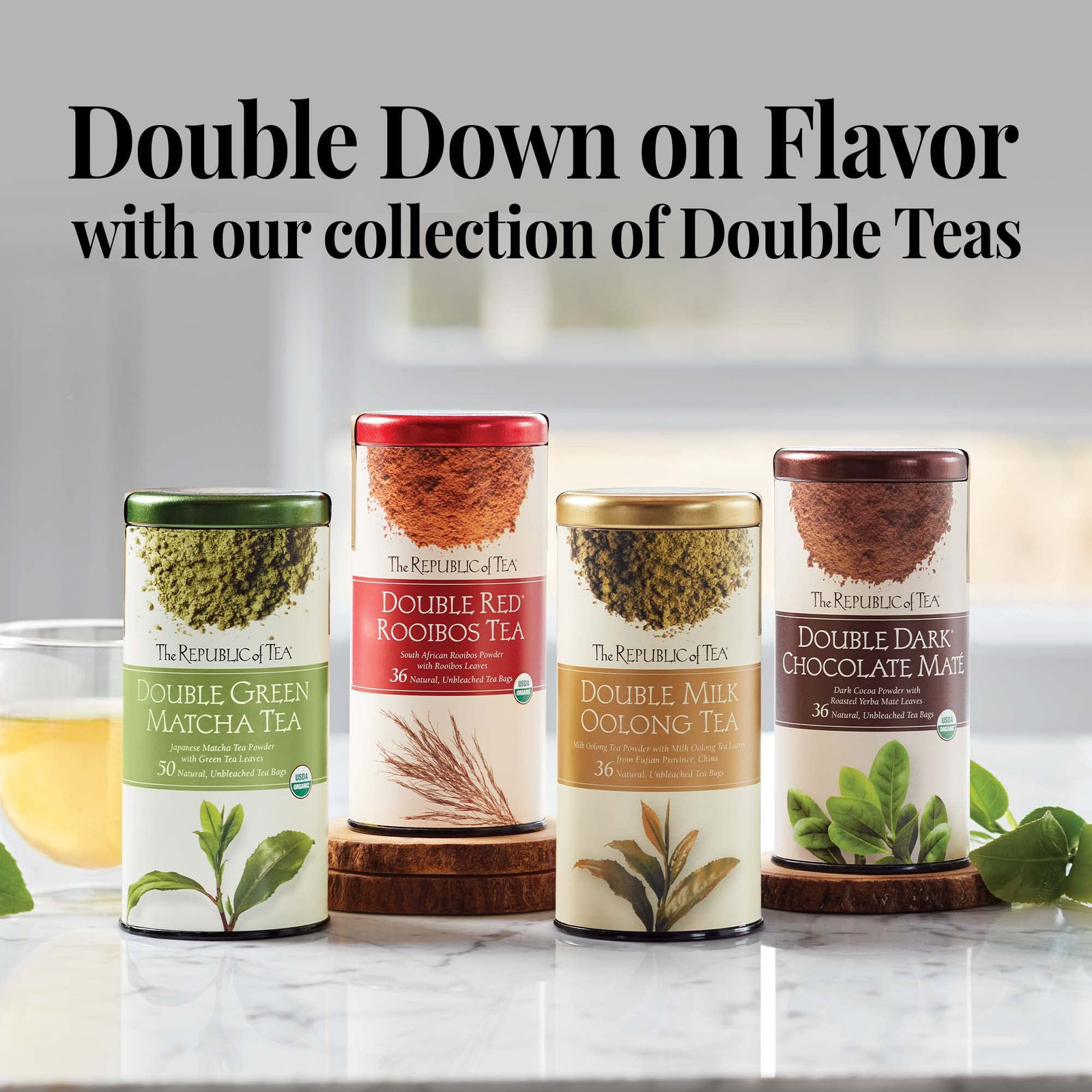 The Republic of Tea Organic Double Green Matcha Gourmet Blend of Organic Green
