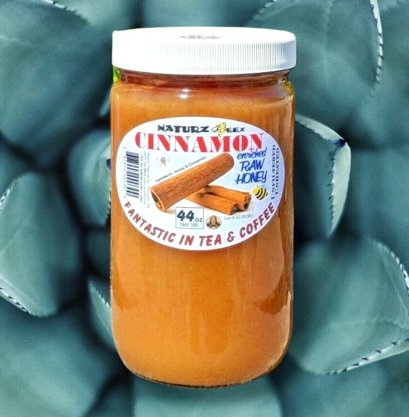 CINNAMON HONEY 44oz / 1.25kg / 2.75lb RAW HONEY & CINNAMON 100% PURE USA HONEY