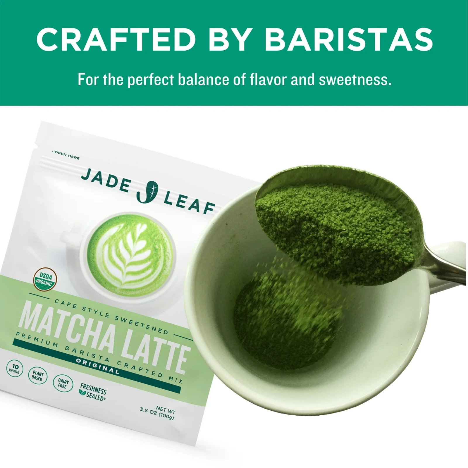 Jade Leaf Matcha, Organic Japanese Matcha Latte Mix, Powdered Tea, 3.5 Oz
