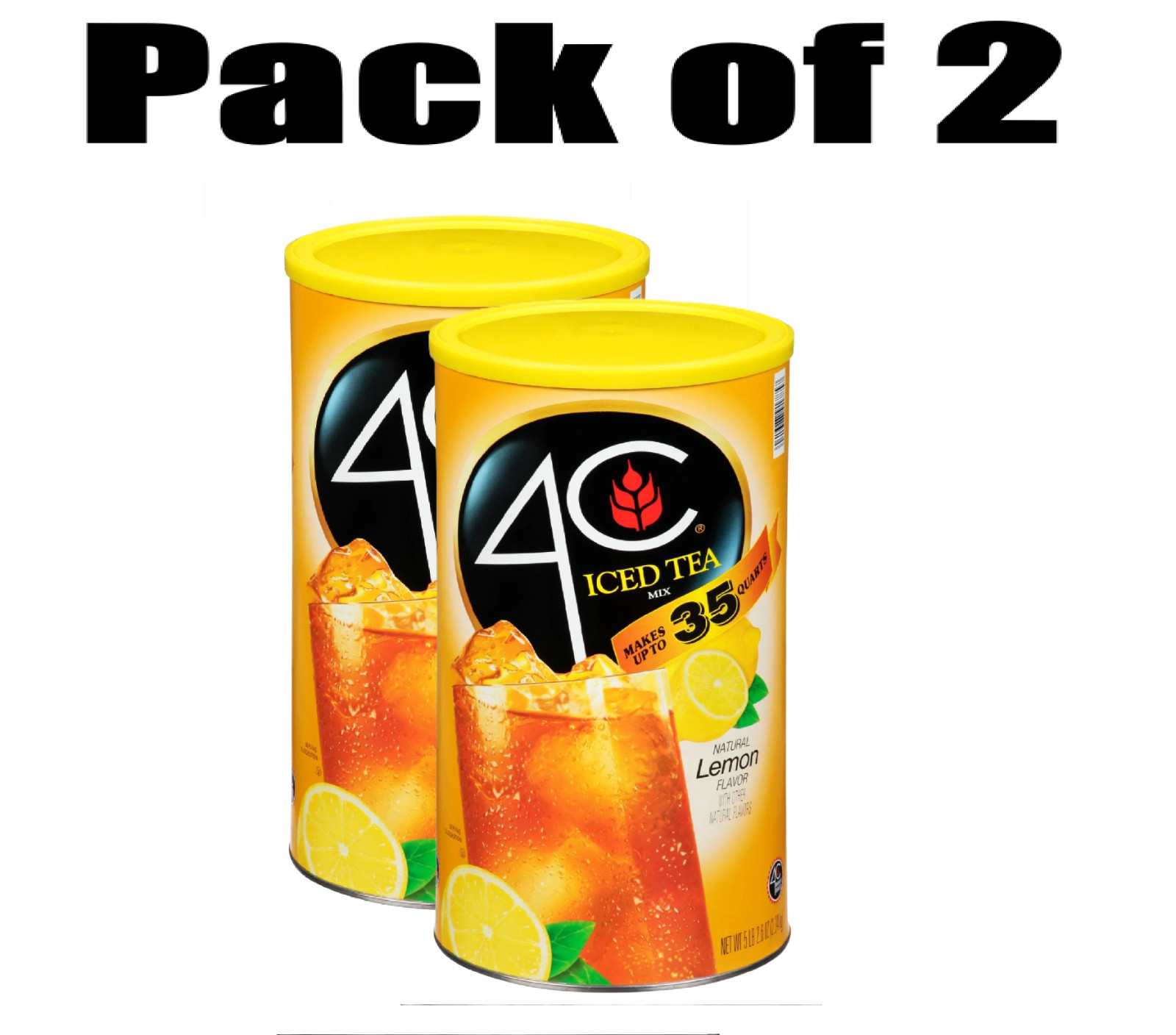 (2 pack) 4C Lemon Iced Tea Mix, 82.6oz