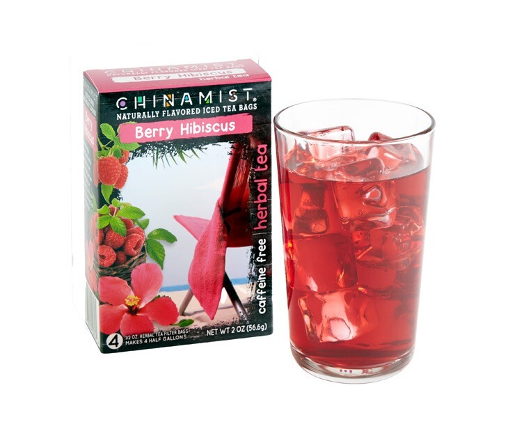 China Mist Berry Hibiscus Iced Tea Bags, 4-Count Box, 6-Pack