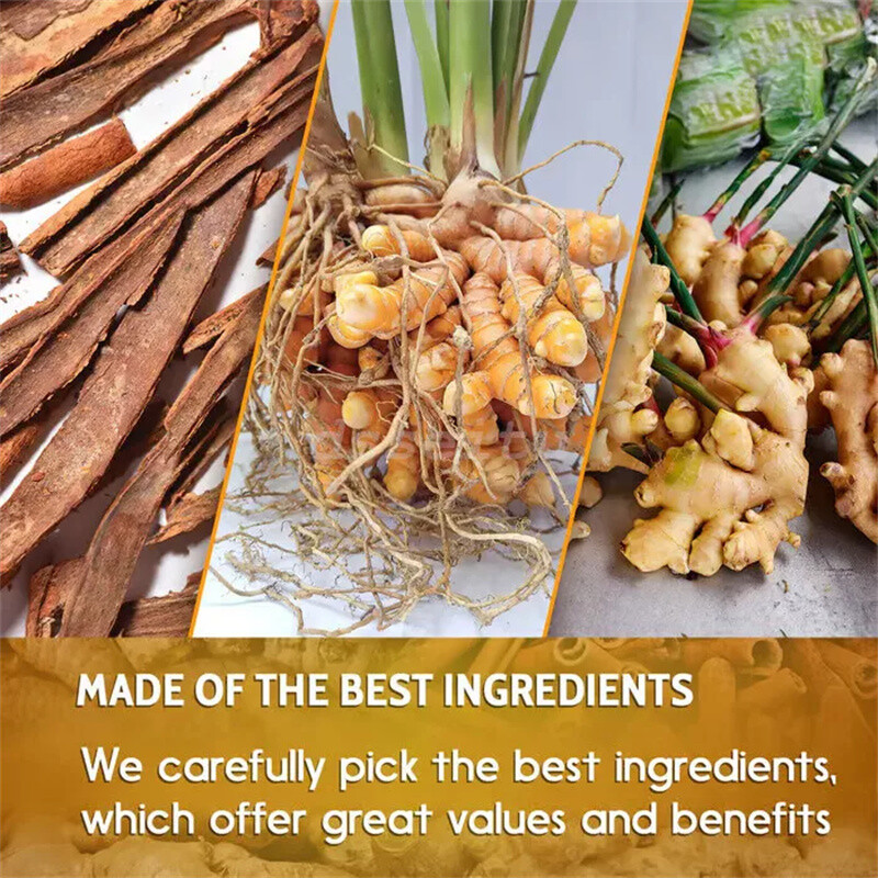 60Bags Turmeric Ginger Cinnamon Tea No Additive Support Brain Weight Sleep-Skin